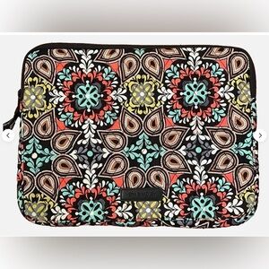 Vera Bradley Tablet Laptop Sleeve in Sierra Print Zip Case Floral Black